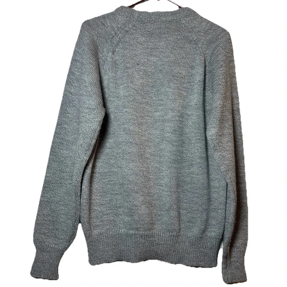 Vintage Van‎ Cort Sweater Mens Large Blue Gray Crewneck Knit Pullover Acrylic